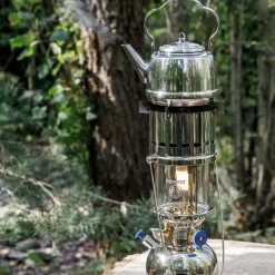Petromax Starklichtlampe | Petroleumlampe Chrom mit Reflektorschirm