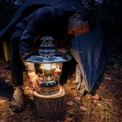 Petromax Starklichtlampe | Petroleumlampe Chrom mit Reflektorschirm
