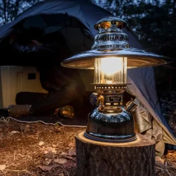Petromax Starklichtlampe | Petroleumlampe Chrom mit Reflektorschirm