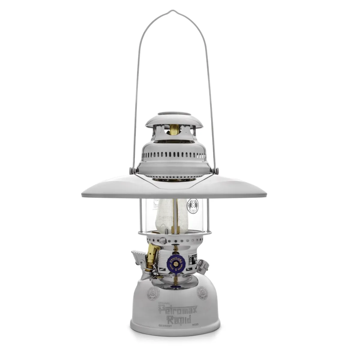 Petromax Starklichtlampe | Petroleumlampe Chrom mit Reflektorschirm
