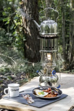 Petromax Starklichtlampe | Petroleumlampe Chrom mit Reflektorschirm
