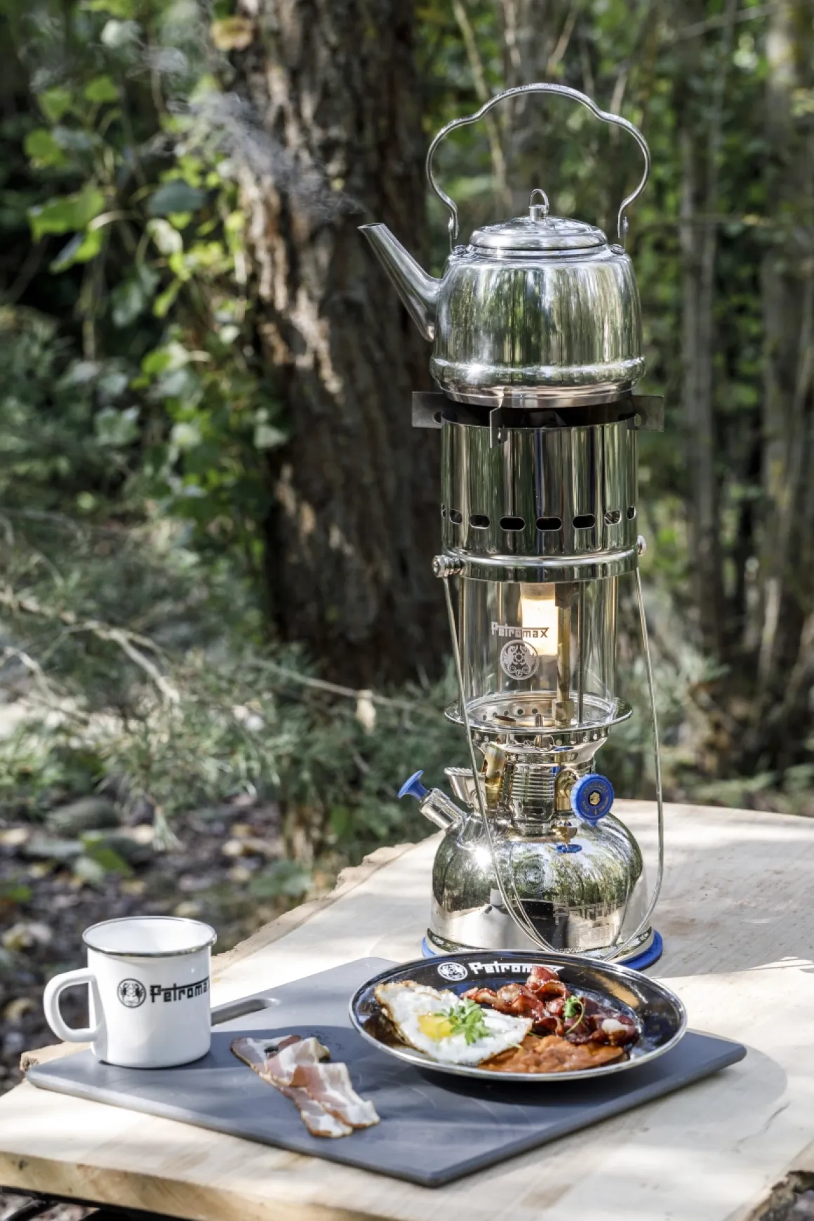 Petromax Starklichtlampe | Petroleumlampe Chrom mit Reflektorschirm