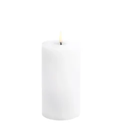 Piffany Uyuni LED Pillar Stumpenkerzen Smooth -  Nordic White H 15 cm