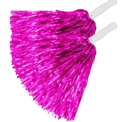 Pompons, 2 Stück  Metallic, pink