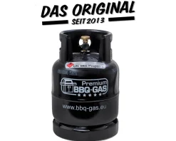 Premium BBQ-GAS Flasche 8 kg gefüllt & Grillbürste  inkl 8 kg Propangas nach DIN 51622