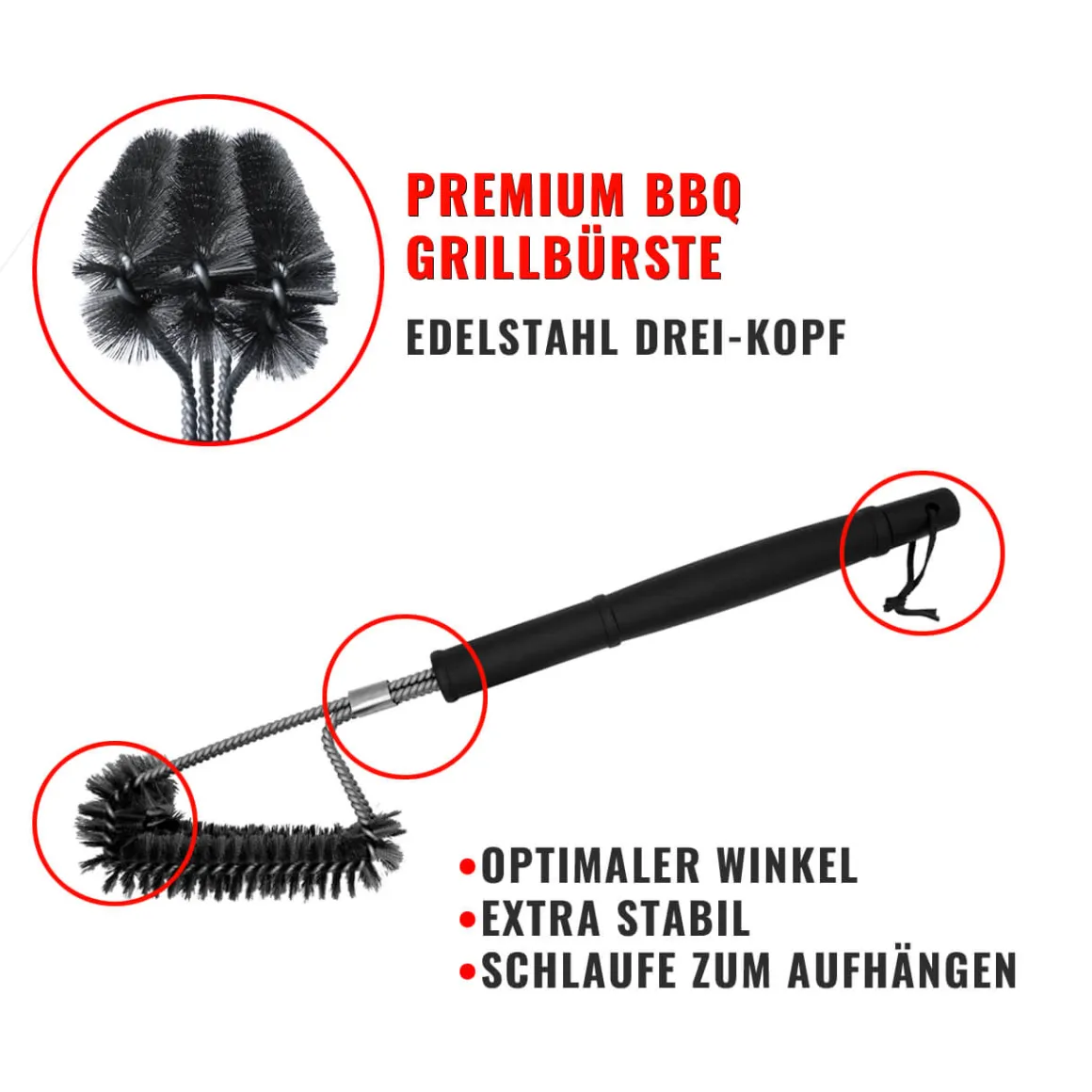 Premium BBQ-GAS Flasche 8 kg gefüllt & Grillbürste inkl 8 kg Propangas nach DIN 51622