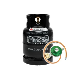 Premium BBQ-GAS Flasche 8kg ungefüllt  im Set 1 Regler und Schlauch