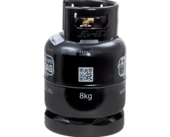 Premium BBQ-GAS Flasche 8kg ungefüllt im Set 1 Regler und Schlauch