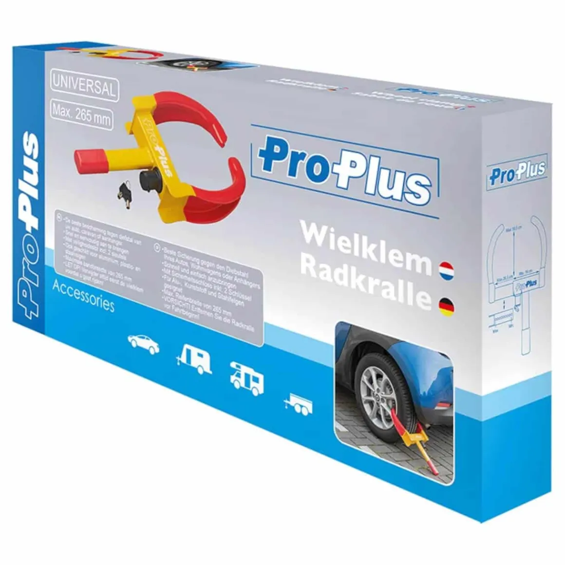 ProPlus Radkralle Venus Reifenbreite max. 265mm mit 2 Schlüsseln