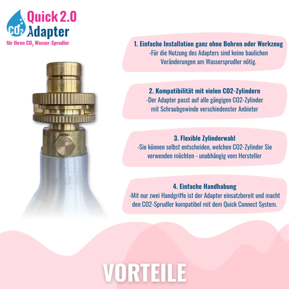 Quick-Adapter 2.0 für CO2 Wasser-Sprudler