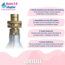 Quick-Adapter 2.0 für CO2 Wasser-Sprudler  DUO, Art, Gaia, Crystal 3.0 und Terra, 2-teilig
