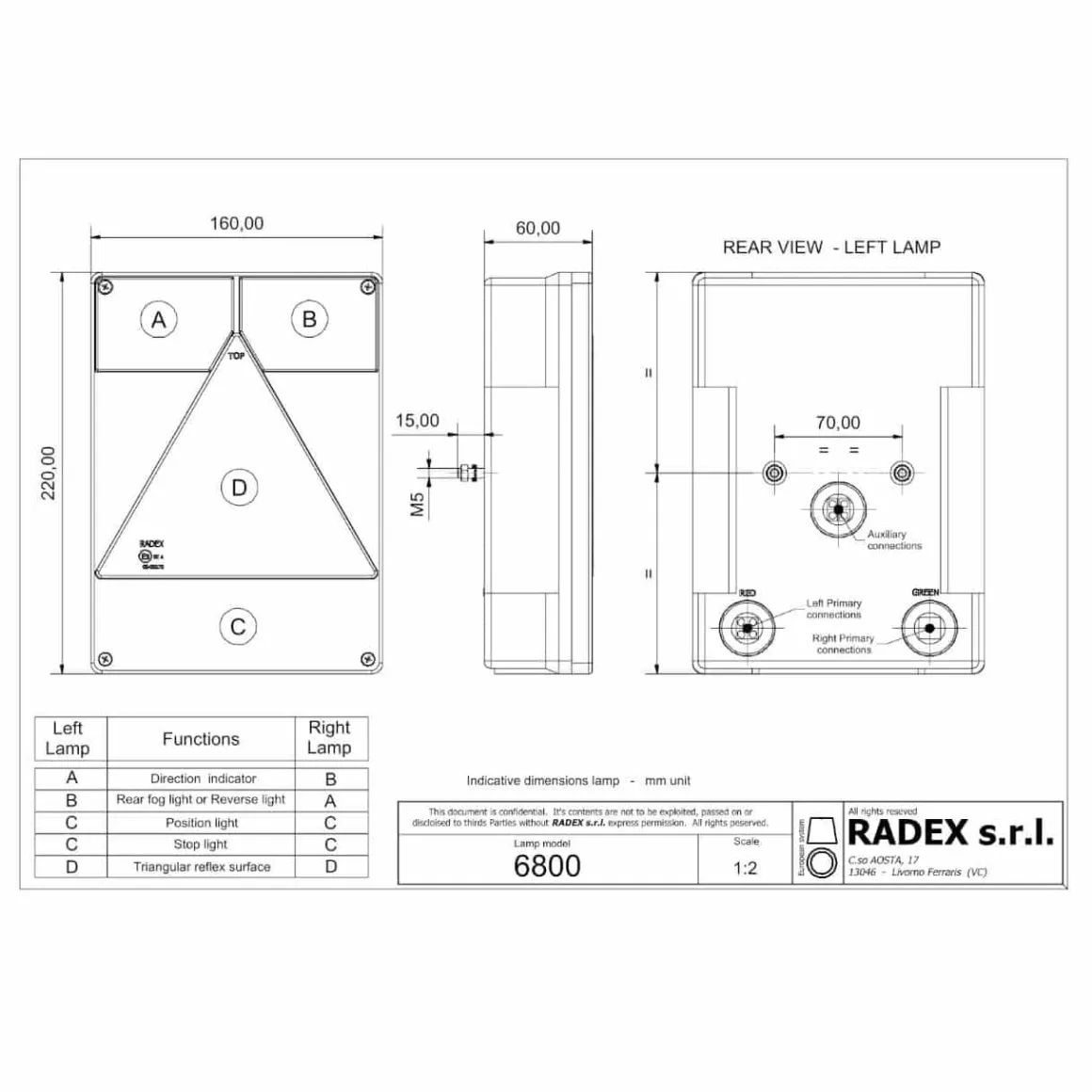 Radex 6800 Rückleuchte rechts