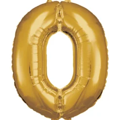 Riesenzahlahl 0, Gold Folienballon