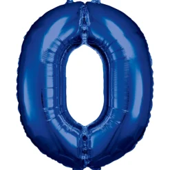 Riesenzahl 0, Dunkelblau Folienballon  Größe: 88 cm