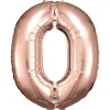 Riesenzahl 0, Rose Gold Folienballon