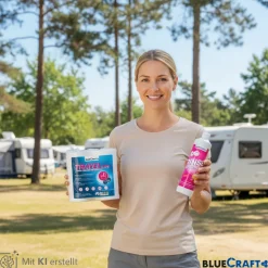 Sanitärzusatz Set mit Toilettenpapier -  Sanitärflüssigkeiten für Abwasser- & Spülwassertank der Campingtoilette