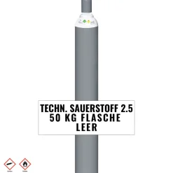 Sauerstoff-Flasche 50 Liter leer  Umlaufflasche geprüft, technisch 2.5
