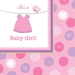 Servietten: Baby Girl - With Love 16 Stk.