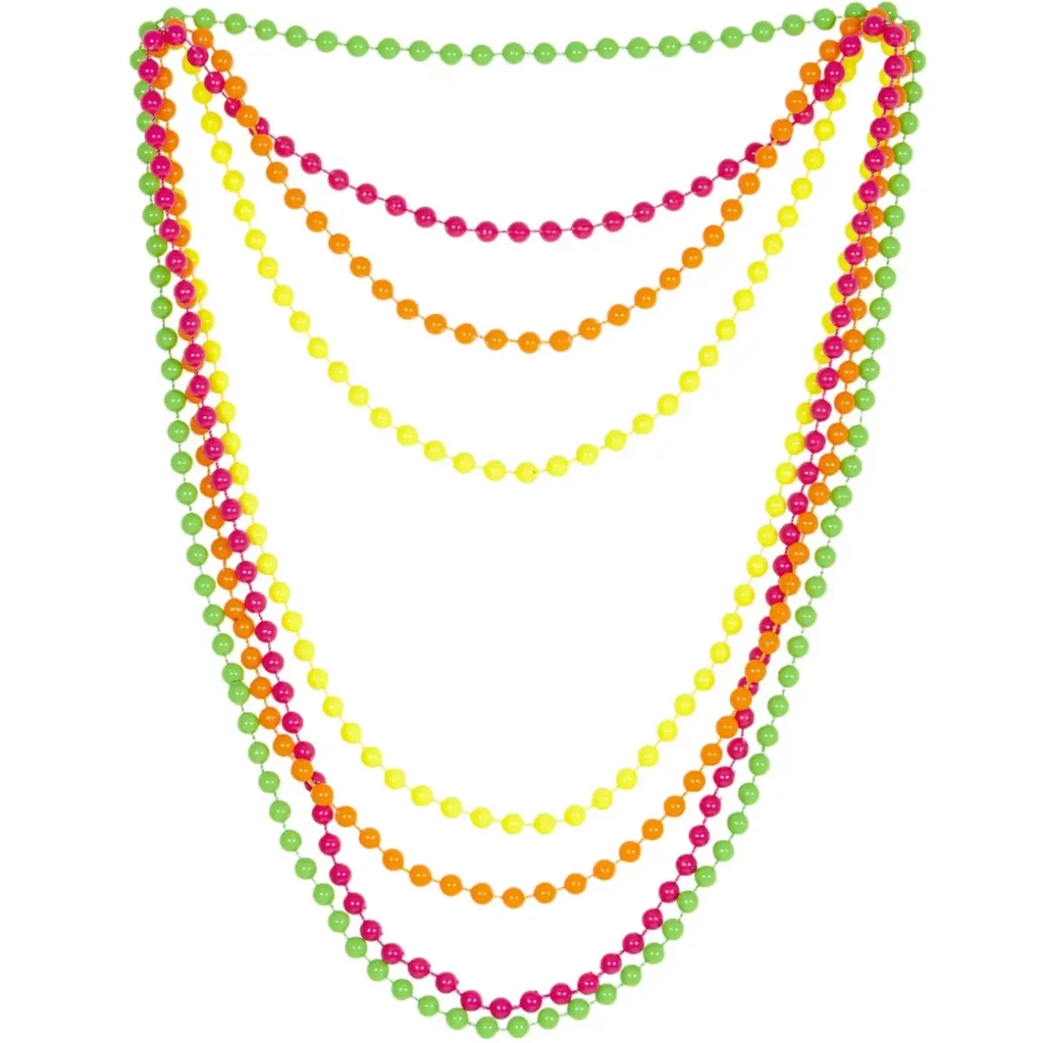 Set aus 4 neonfarbenen Perlenketten – Buntes Accessoire in verschiedenen Farben