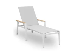 Solpuri Gartenliege Spa  Teakholz- weiß