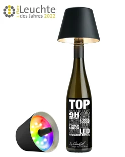 Sompex Leuchte TOP 2.0 Akku LED  Flaschenaufsatz schwarz