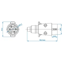 Stecker 7-polig - aus Kunststoff