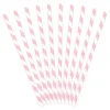 Strohhalme: Papier, schräge Streifen weiß/rosa,10 Stk.