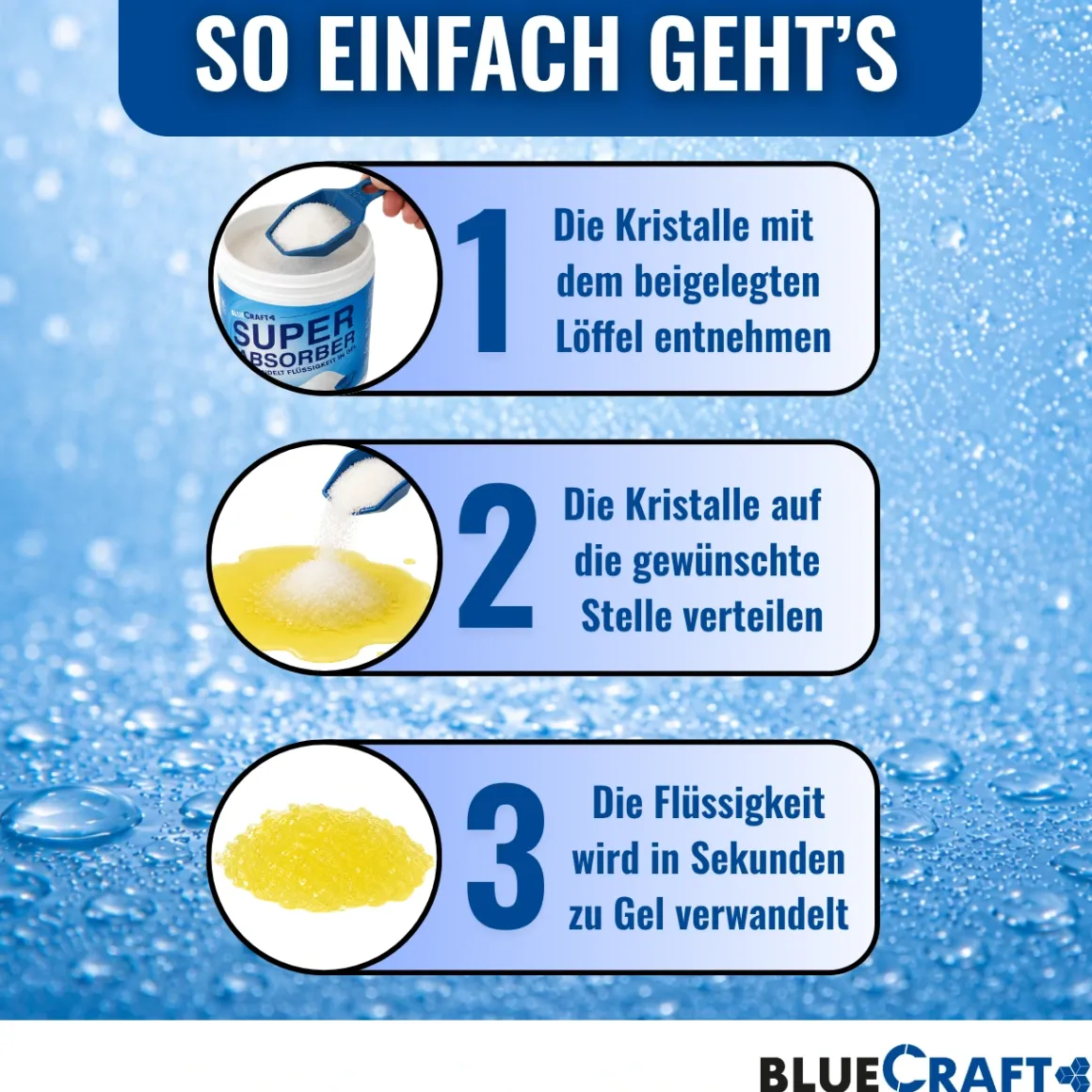 Super Absorber - Verwandelt Flüssigkeiten in Gel