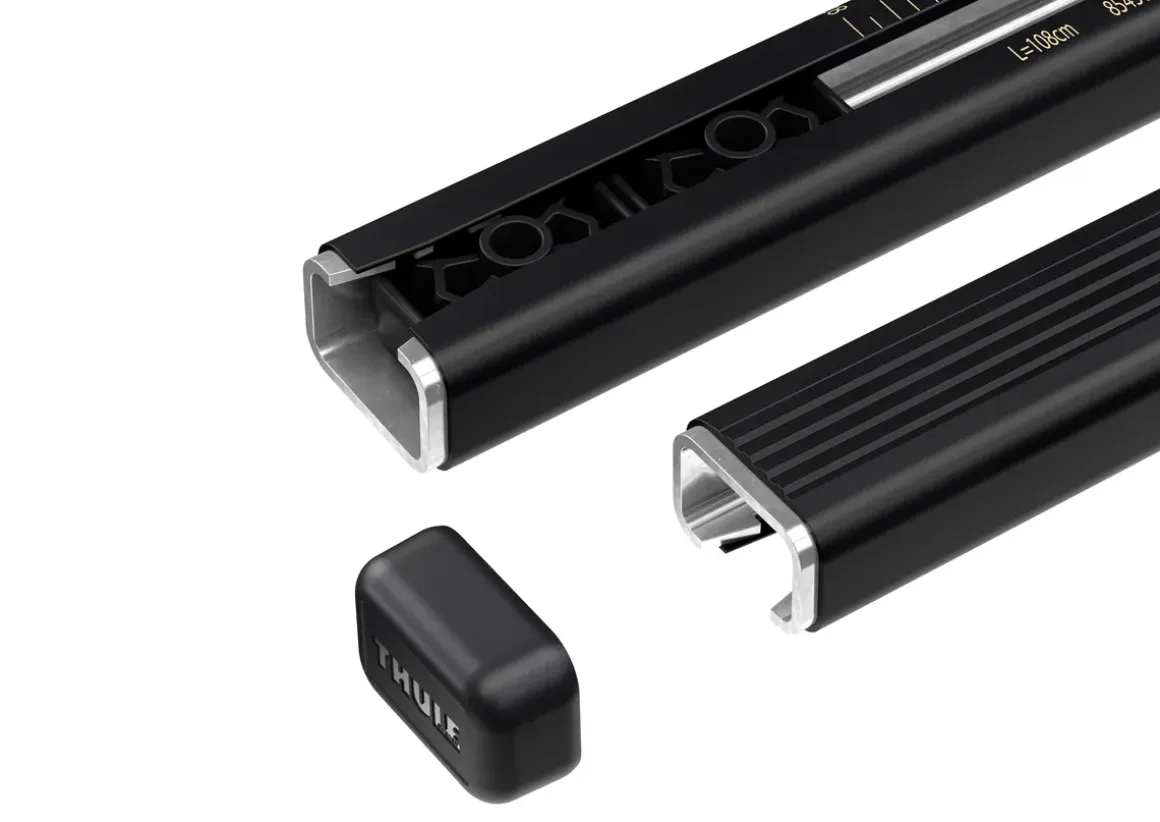 Thule 4-Kantrohr 127 cm, 1 Paar SquareBar 7123 mit Endkappen