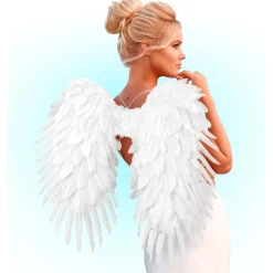 Weiße Federflügel – 80 x 60 cm für Engel- und  Fantasy-Kostüme