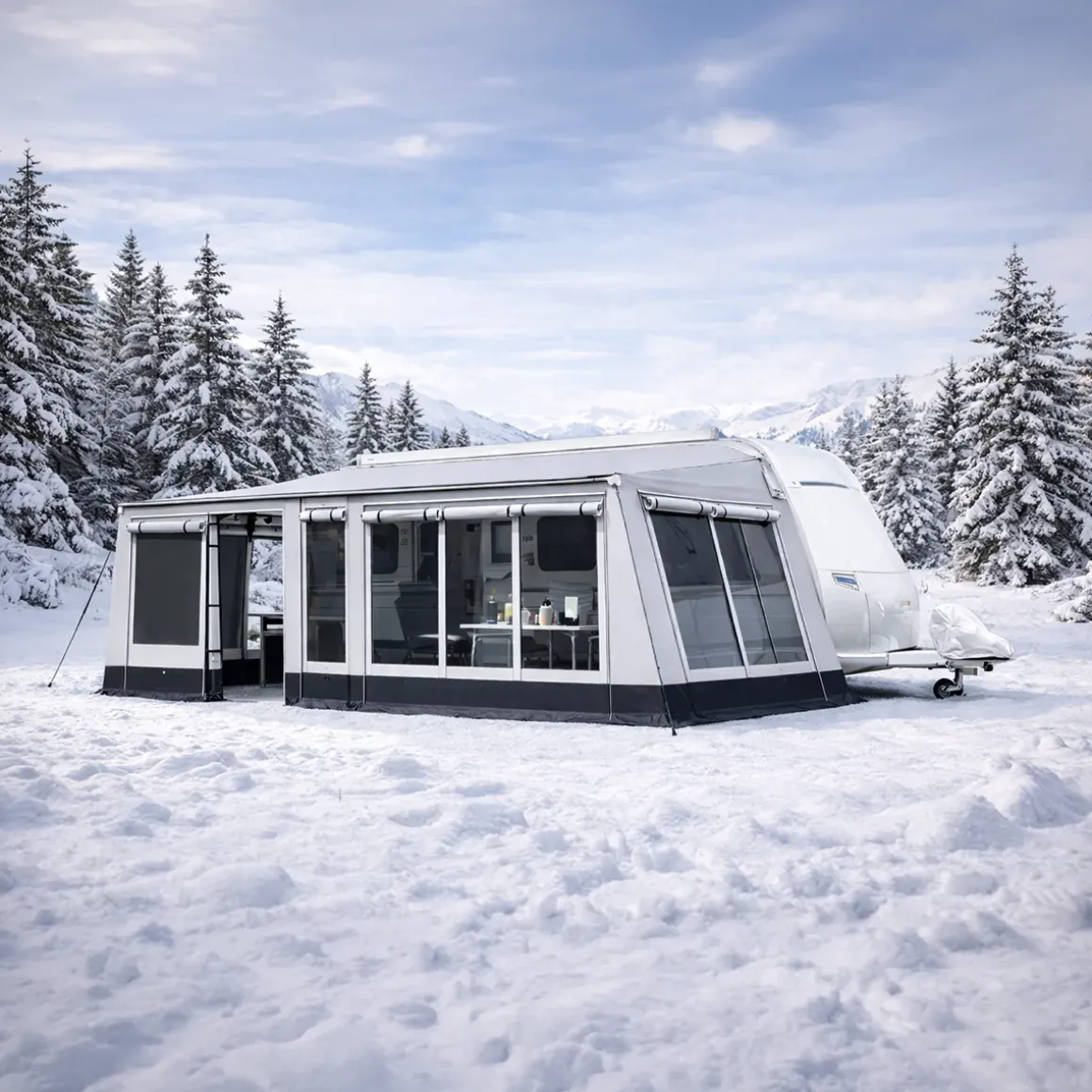 WIGO Vorzelt Rolli Plus All Season Dauercamper | Größe 7 | Umlaufmaß 911 945 cm