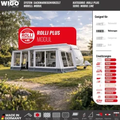 WIGO Vorzelt Rolli Plus Modul | Größe 5 |  Umlaufmaß 841 875 cm
