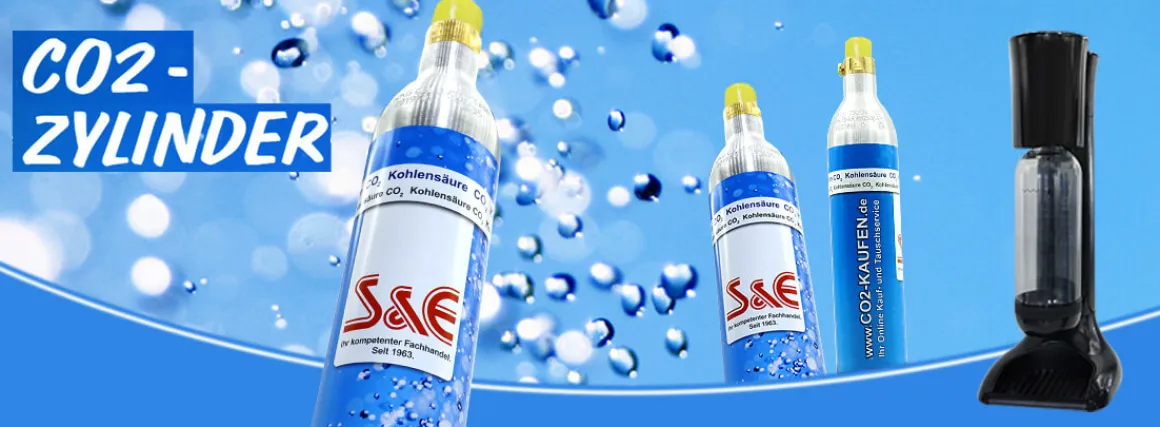 4 x CO2 Reserve-Zylinder 425 g Kohlensäure mit Füllung 60 l für Sprudlergeräte z. B. Soda Stream