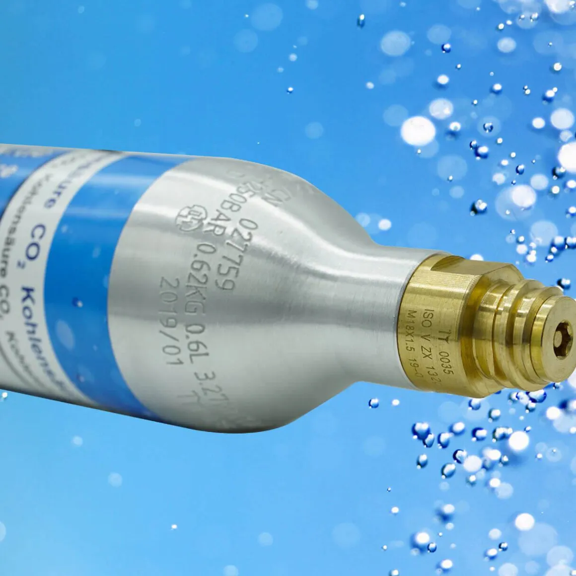 3 x CO2 Reserve-Zylinder 425 g Kohlensäure mit Füllung 60l für Sprudlergeräte z. B. Soda Stream