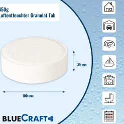 12x 450g Luftentfeuchter Granulat Tabs neutral  mit Raumentfeuchter Box