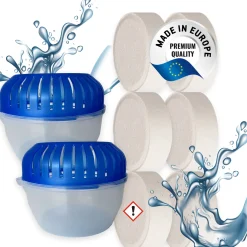 6x 450g Luftentfeuchter Tabs Nachfüllpack  mit 2x Raumentfeuchter Box