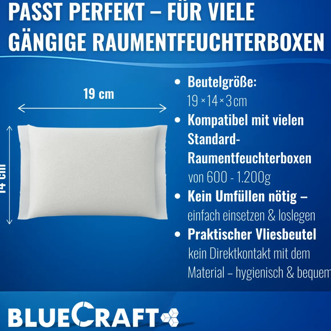 10x 600g Raum Luftentfeuchter Prills im Vliesbeutel Nachfüllpackung
