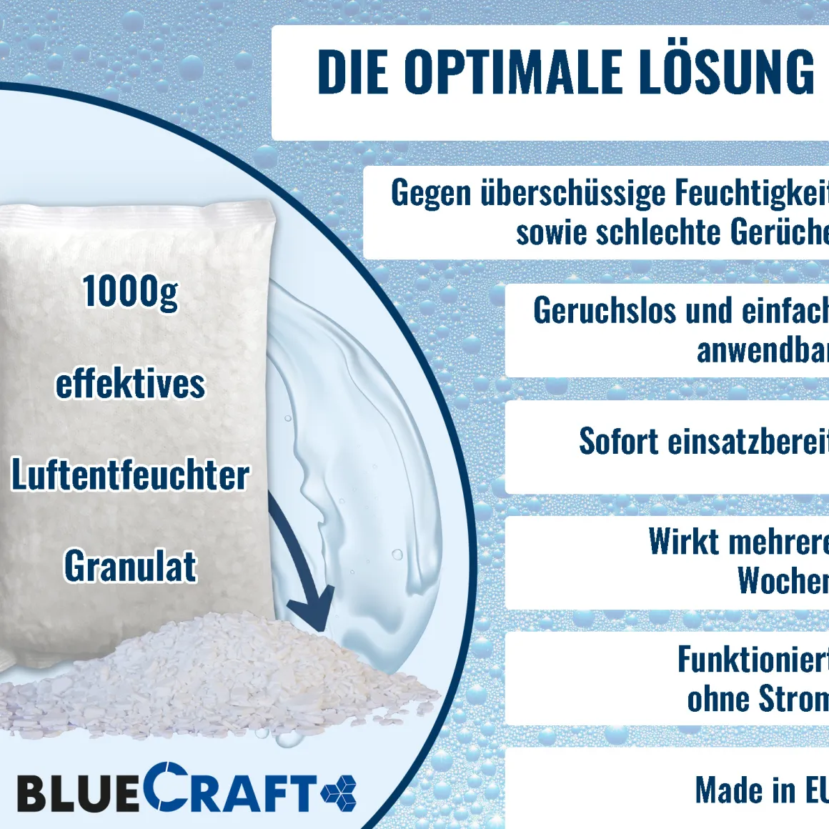 10x 1 kg Luftentfeuchter Granulat Nachfüllpack im Vliesbeutel für Raumentfeuchter