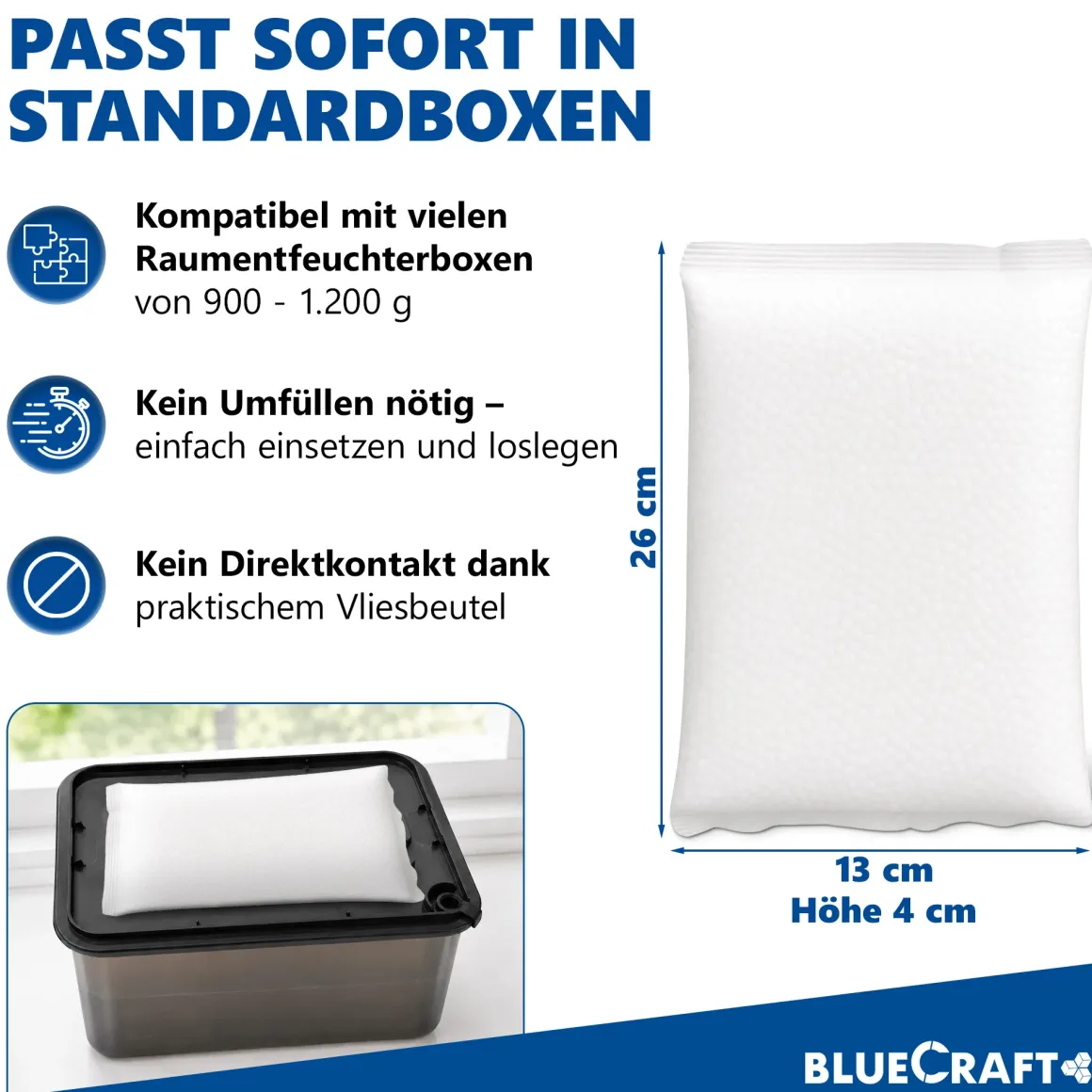 20x 1 kg Luftentfeuchter Prills Nachfüllpack im Vliesbeutel für Granulat Raumentfeuchter