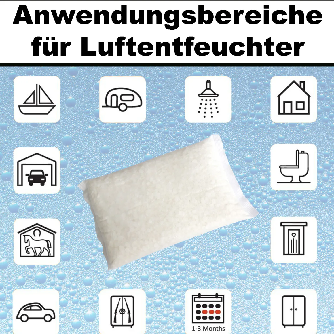 30x 1kg Raum Luftentfeuchter Granulat im Vliesbeutel
