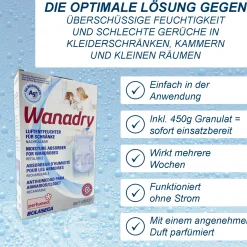 10x 1 kg Raum Luftentfeuchter Granulat im  Vliesbeutel +1x Luftentfeuchter Aufhänger für Schränke mit 450g Granulat im Vliesbeutel