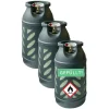 3x Premium 10 kg Composite Eigentum  Propangasflasche gefüllt mit Lecksuchspray