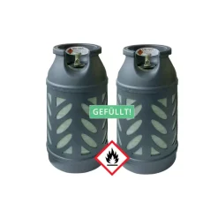 2x Premium 10 kg Composite Eigentum  Propangasflasche gefüllt