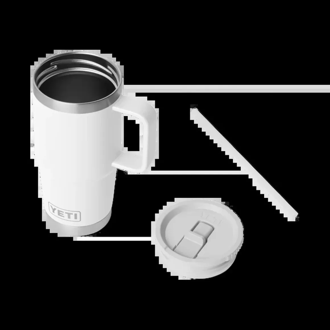 Yeti Rambler Reise-Trinkhalm-Tasse 20 Oz 591 ml weiß