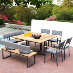 Zebra Quadux Sitzbank Teakholz 140x45x43cm
